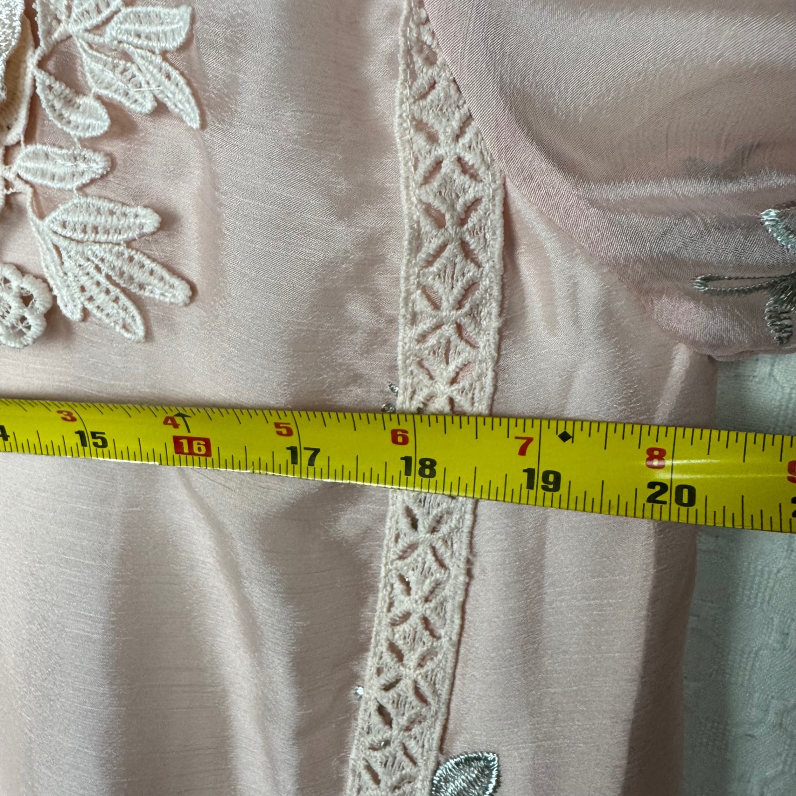 Nwt Soolinen Floral Embroidery 3d Rose Applique Dress Women Pink Midi Boho Fairy — image 7 of 8